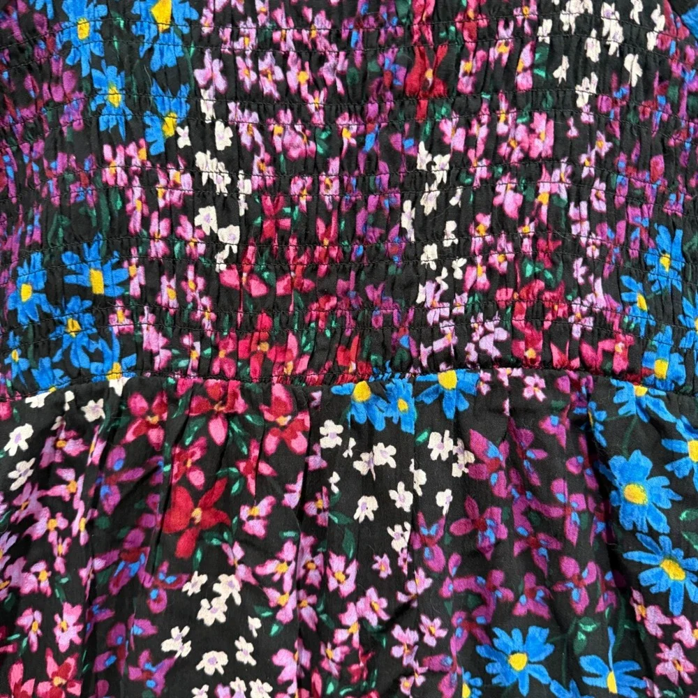 Cottagecore Floral Prairie Dress 100% Cotton Peasant Smocked Boho 2X 20W